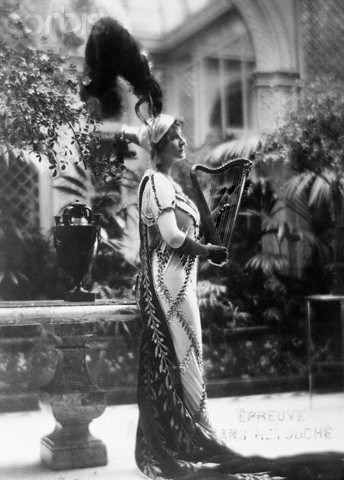 ca. 1925, Paris, France --- Ganna Walska as "Princess Borghese."  Paris, France:  Above is pictured Ganna Walska, operatic star and in private life Mrs. Harold F. McCormick, in the costume she wore as Princess Borghese, sister of Napoleon when she attended the recent Grand Prix Ball at the Paris opera. --- Image by © Bettmann/CORBIS